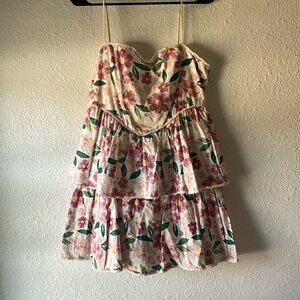 Altard State Watercolor Floral Tiered Drop Waist Dress NWT